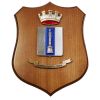 CREST IN METALLO SMALTATO BASE LEGNO 22,5X17,5CM 1 RGT TRASPORTI