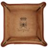 VUOTATASCHE IN PELLE MARRONE ARALDICO