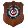 CREST IN METALLO E SMALTO SU BASE IN LENGNO 22,5X17,5 CM NAT24