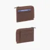 PORTAFOGLIO PIATTO IN PELLE LINEA NEW EAGLE MORO 12,6X9,5X1,2