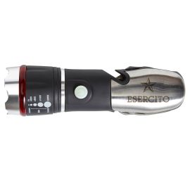 MINITORCIA MULTIFUNZIONE NERA E ARGENTO