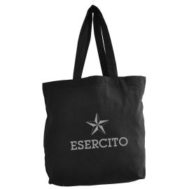 SHOPPER IN COTONE NATURALE NERA