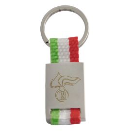 PORTACHIAVI IN METALLO E TESSUTO CON FIAMMA CARABINIERI