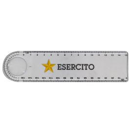 RIGHELLO TRASPARENTE CON LENTE DI INGRANDIMENTO