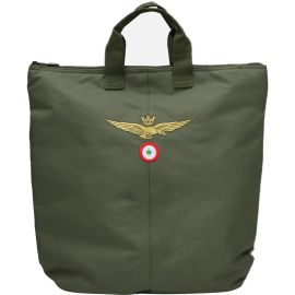 BORSA PORTACASCO VERDE CON LOGO RICAMATO A.M.