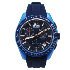 OROLOGIO CON CASSA ABS 41 MM MOVIMENTO QUARZO CINT BLU IN PU WATER RA
