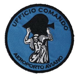 PATCH RICAMATA CON VELCRO DIAMETRO 90MM UFF. COMANDO AEROPORTO AVIANO