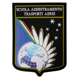 PATCH GOMMATA CON VELCRO 90X70MM SCUOLA ADDESTRAMENTO TRASPORTI AEREI