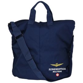 BORSA PORTACASCO BLU CON LOGO RICAMATO A.M.