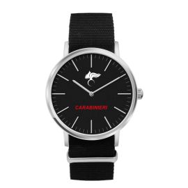 OROLOGIO ANALOGICO QUADRANTE NERO FIAMMA CC E SCRITTA CARABINIERI