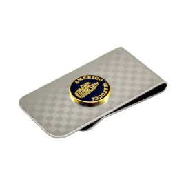 FERMASOLDI CON LOGO IN SMALTO LEVIGATO A. VESPUCCI