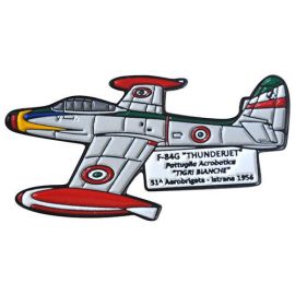 MAGNETE IN METALLO SMALTATO A.M. F-84G THUNDERJET TIGRI BIANCHE