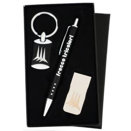 SET PENNA, PORTACHIAVI E FERMASOLDI F.T. IN SCATOLA REGALO