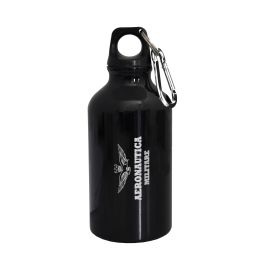 BORRACCIA NERA IN ALLUMINIO CON MOSCHETTONE 400 ML A.M.