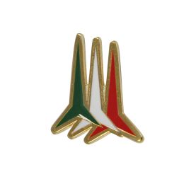 MAGNETE LOGO FRECCE TRICOLORI IN METALLO SMALTATO, DIMENSIONI 40X45 MM