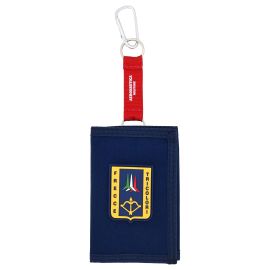 PORTACHIAVI / PORTASOLDI BLU F.T. IN SOFT TOUCH CHIUSURA A STRAPPO