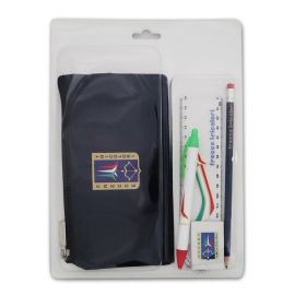 SET DA SCRITTURA COMPOSTO DA 1 RIGHELLO TRASPARENTE, 1 GOMMA, 1 MATITA,