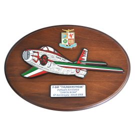 CREST IN METALLO SMALTATO A.M. F-84F THUNDERSTREAK DIAVOLI ROSSI