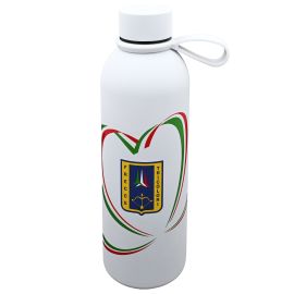 BORRACCIA IN ACCIAIO INOX BIANCA SOFT TOUCH DOPPIA PARETE 500 ML FRECCE