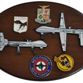 CREST IN METALLO SMALTATO A.M. AEREI MQ-9A PREDATOR MQ-1C PREDATOR A+