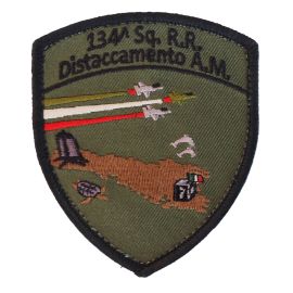 PATCH RICAMATA CON VELCRO DA COMBATTIMENTO 70X80MM 134 SQUADRIGLIA R.R.