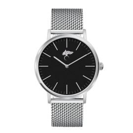 OROLOGIO ANALOGICO QUADRANTE NERO FIAMMA CC CINTURINO IN MAGLIA METALLO