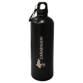 BORRACCIA SPORTIVA NERA CON MOSCHETTONE 800 ML LOGO CARABINIERI