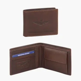 PORTAFOGLIO IN PELLE CON PORTA SPICCI LINEA NEW EAGLE MORO 12,3X9,3X2,3