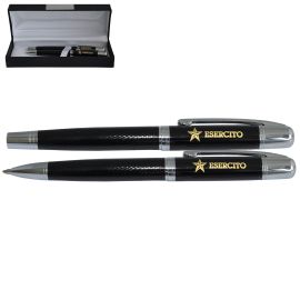 SET PENNE MANZONI NERE IN ASTUCCIO REGALO