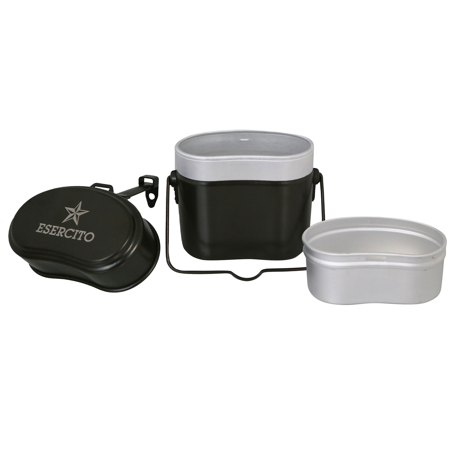 GAVETTA MILITARE, TAZZA IN ACCIAIO, SET POSATE WILDLIFE LOGO EI