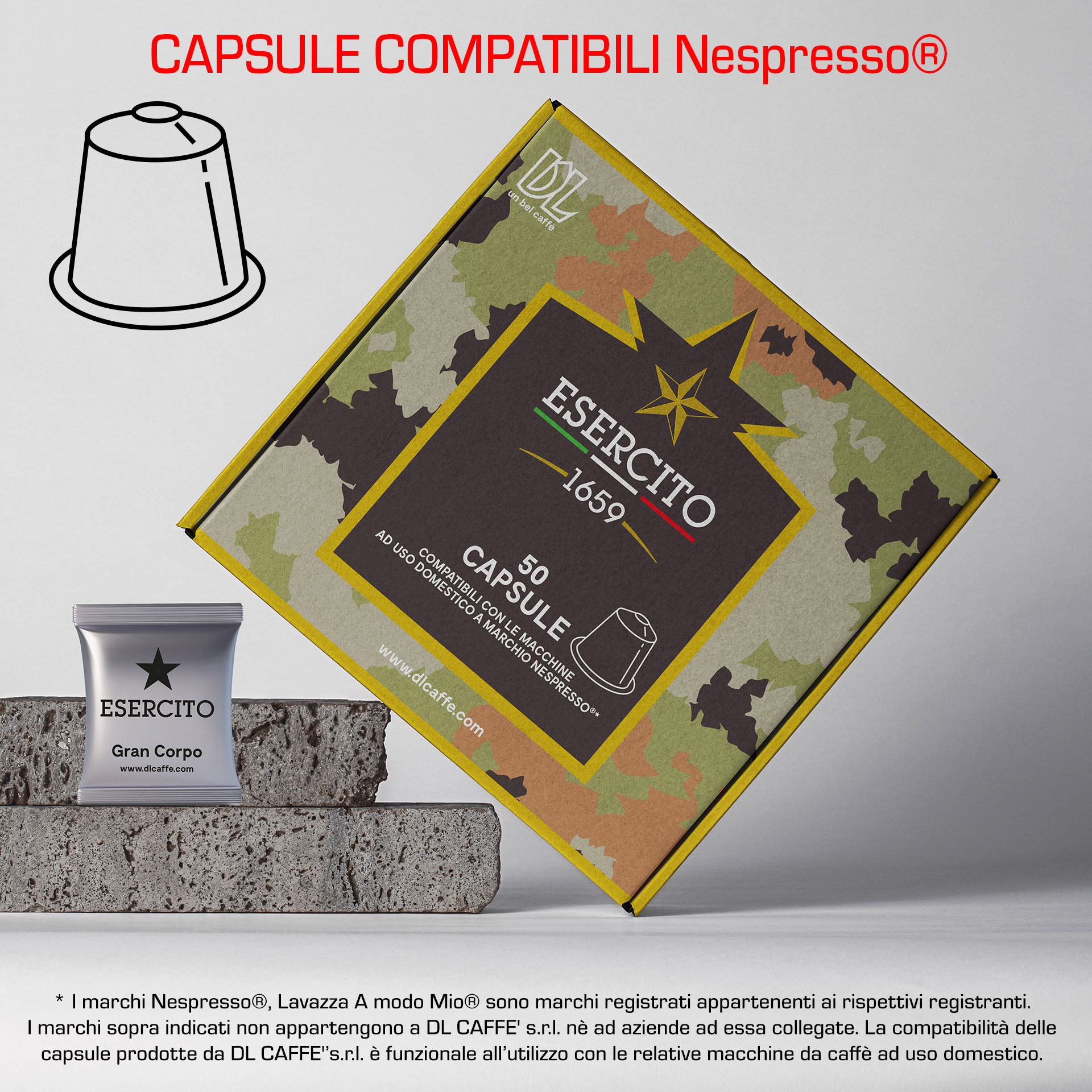 50 CAPSULE COMPATIBILI MACCHINA AD USO DOMESTICO Nespresso?* MISCELA GRA