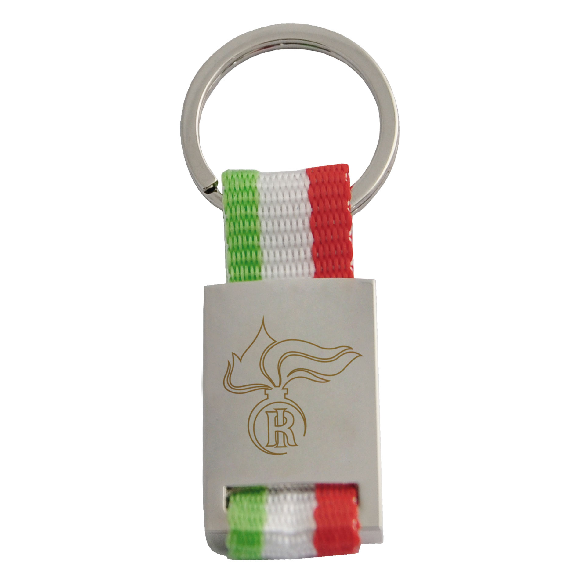 PORTACHIAVI IN METALLO E TESSUTO CON FIAMMA CARABINIERI