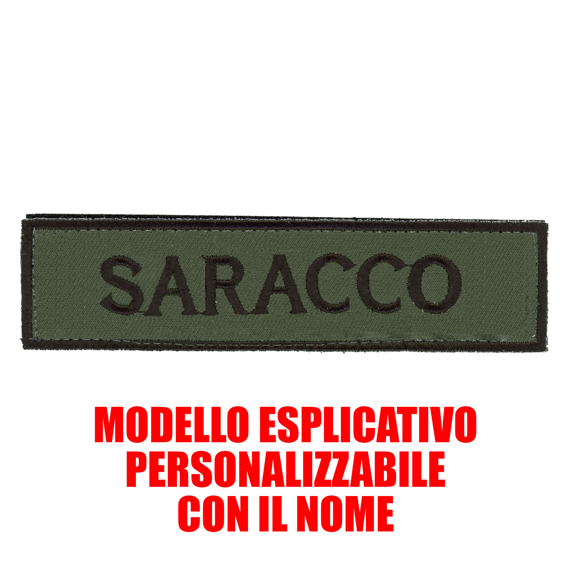 PATCH DISTINTIVO RICAMATO CON NOME PERSONALIZZATO CON VELCRO