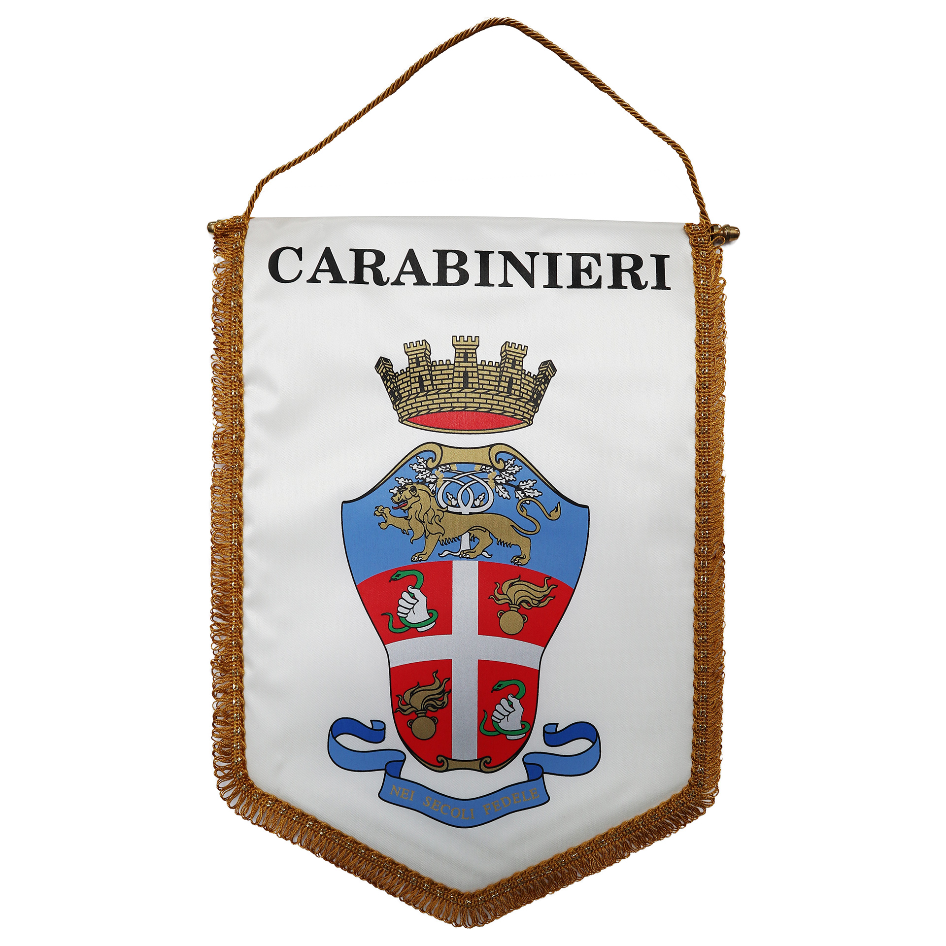 GAGLIARDETTO ARALDICO CARABINIERI PENTAGONALE GRANDE 28X38 CM