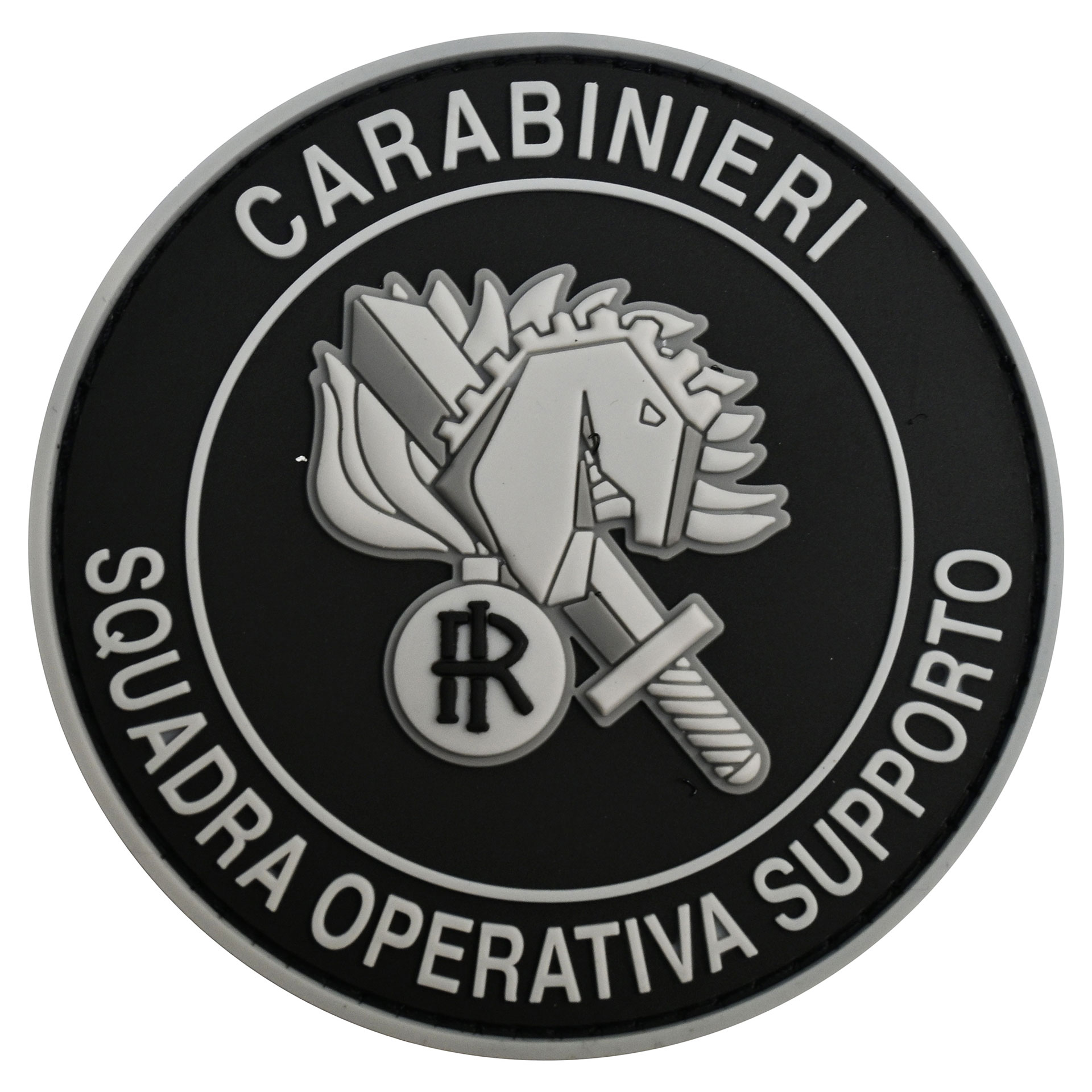 PATCH DISTINTIVO GOMMATA CON VELCRO ? 8 CM SQUADRA OPERATIVA SUPPORTO