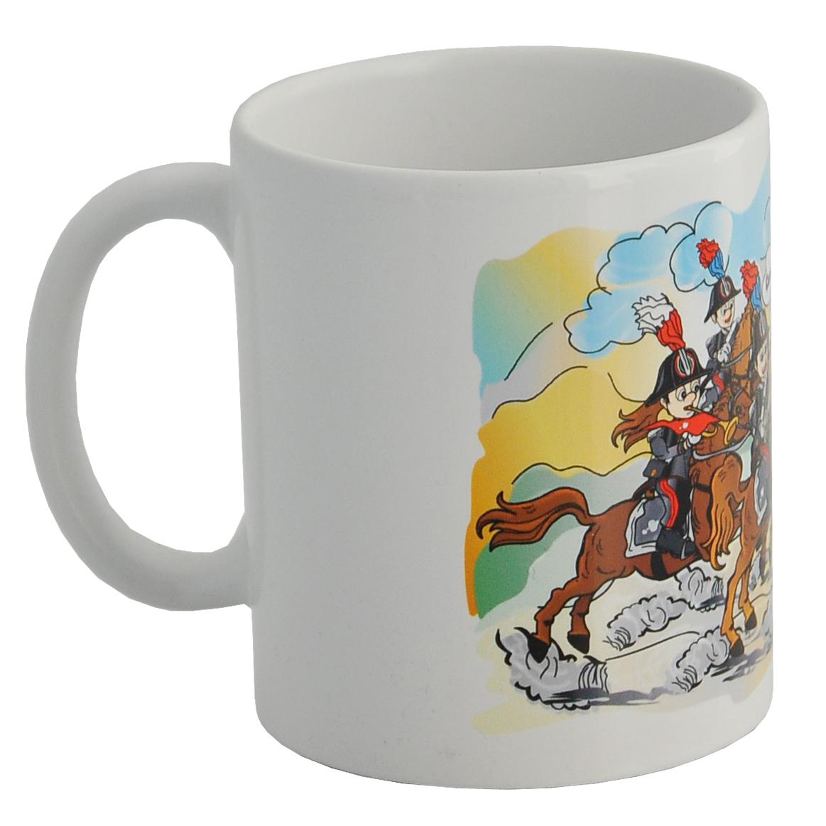 TAZZA MUG IN CERAMICA DA COLLEZIONE FUMETTO CARICA CARABINIERI