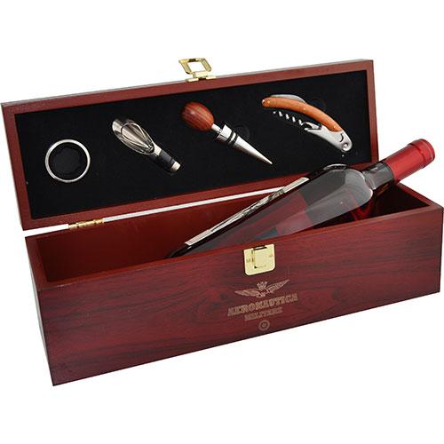 SET VINO 4 ACCESSORI BORDEAUX PER 1 BOTTIGLIA (NON INCLUSA) A.M.