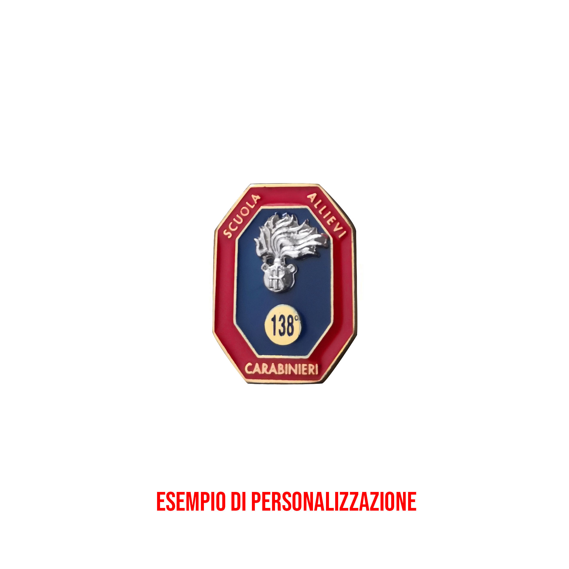 DISTINTIVO 2 CHIODI SCUOLA ALLIEVI CARABINIERI OTTAGONALE