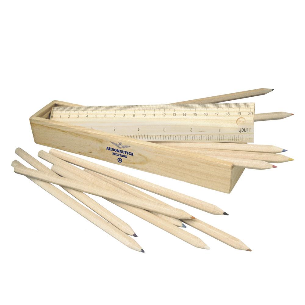 SET SCUOLAA.M. COMPOSTO DA 12 MATITE COLORATE NEUTRE, RIGHELLO SU COPE