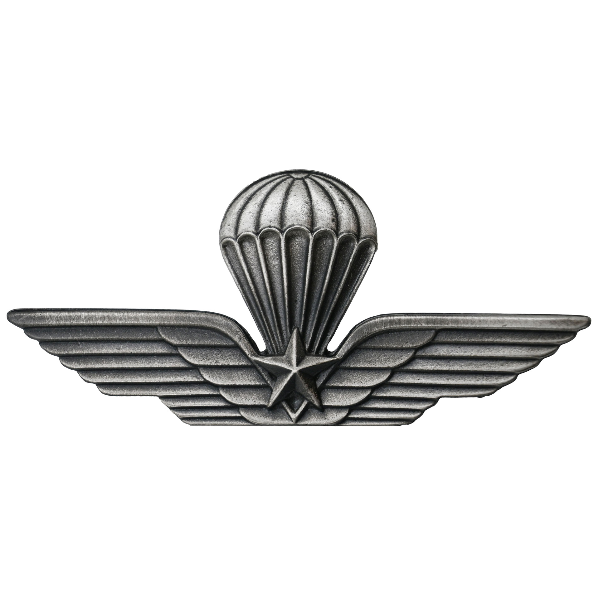 DISTINTIVO IN METALLO BREVETTO PARACADUTISTA MILITARE 75X35 MM