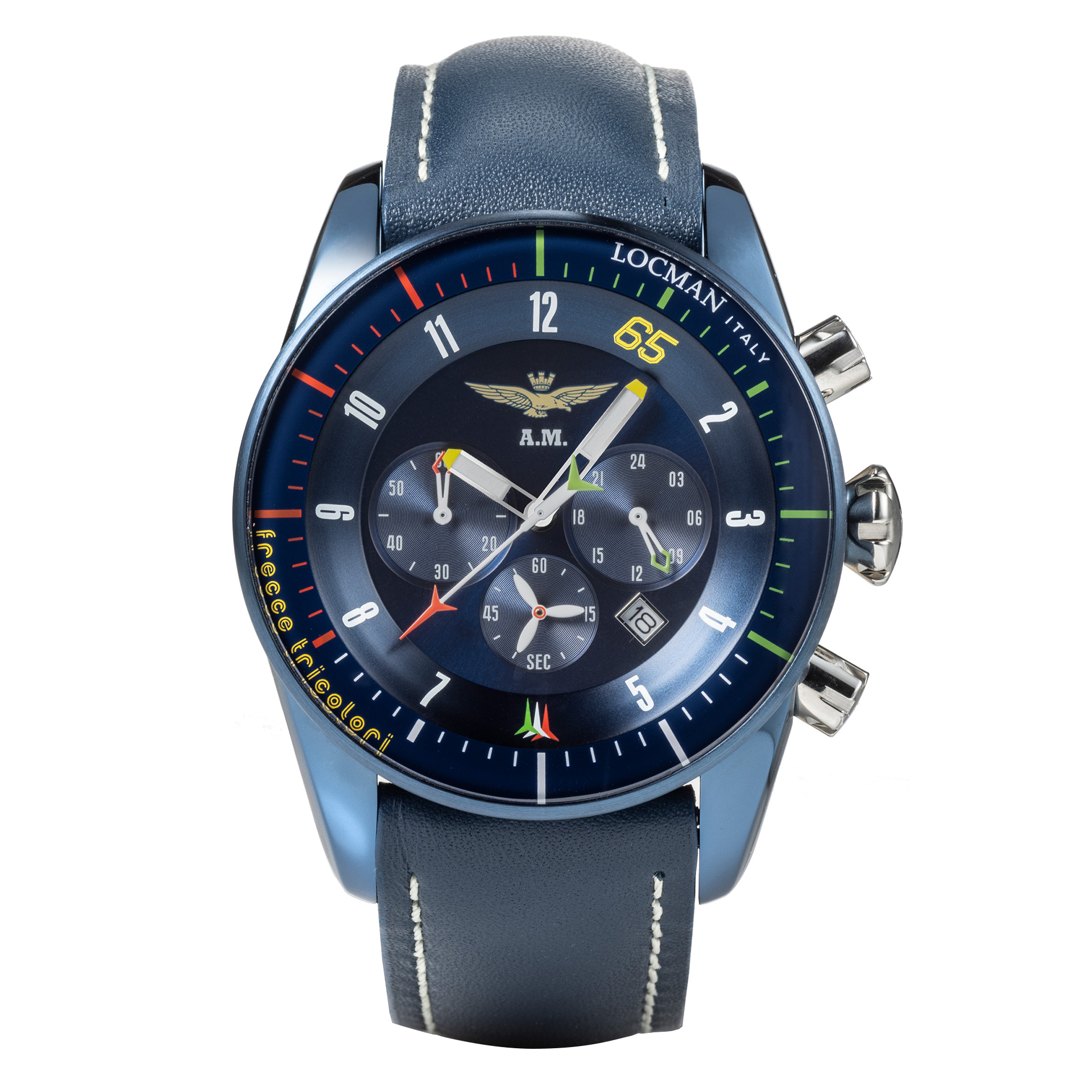 AVIATORE CRONO FRECCE TRICOLORI PVD BL