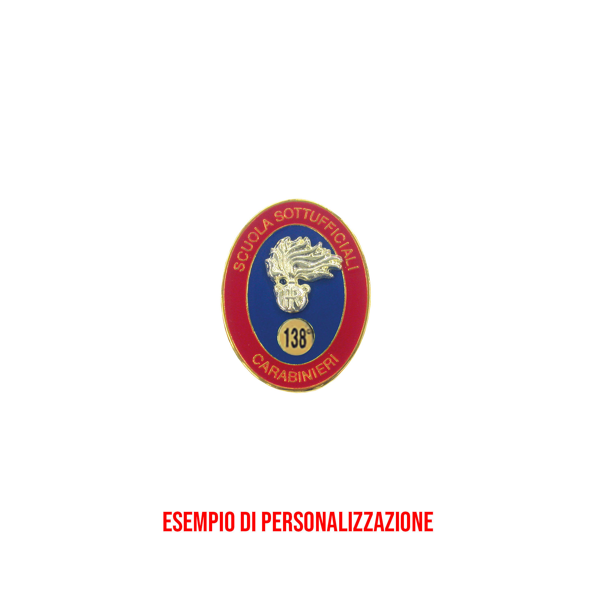 DISTINTIVO 2 CHIODI SCUOLA SOTTUFFICIALI CARABINIERI OVALE