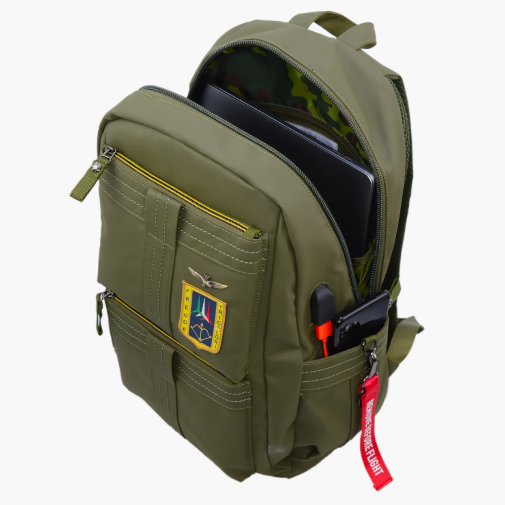 ZAINO TECNICO PORTA PC FRECCE VERDE 31X45X18