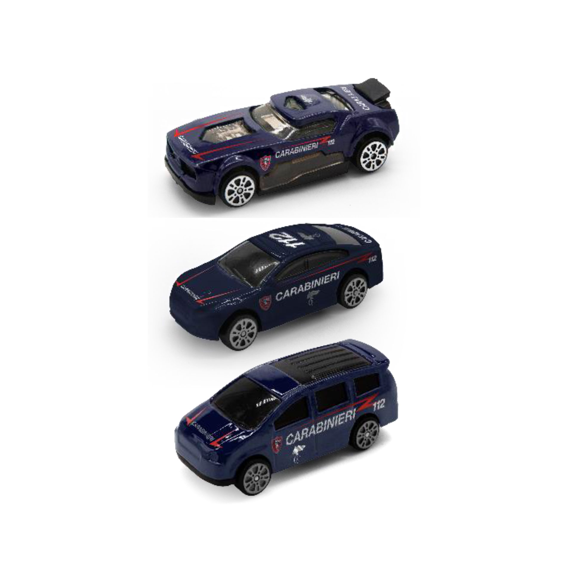 CONFEZIONE 3 VEICOLI DIE CAST SCALA 1:64 MODELLO 1 CARABINIERI