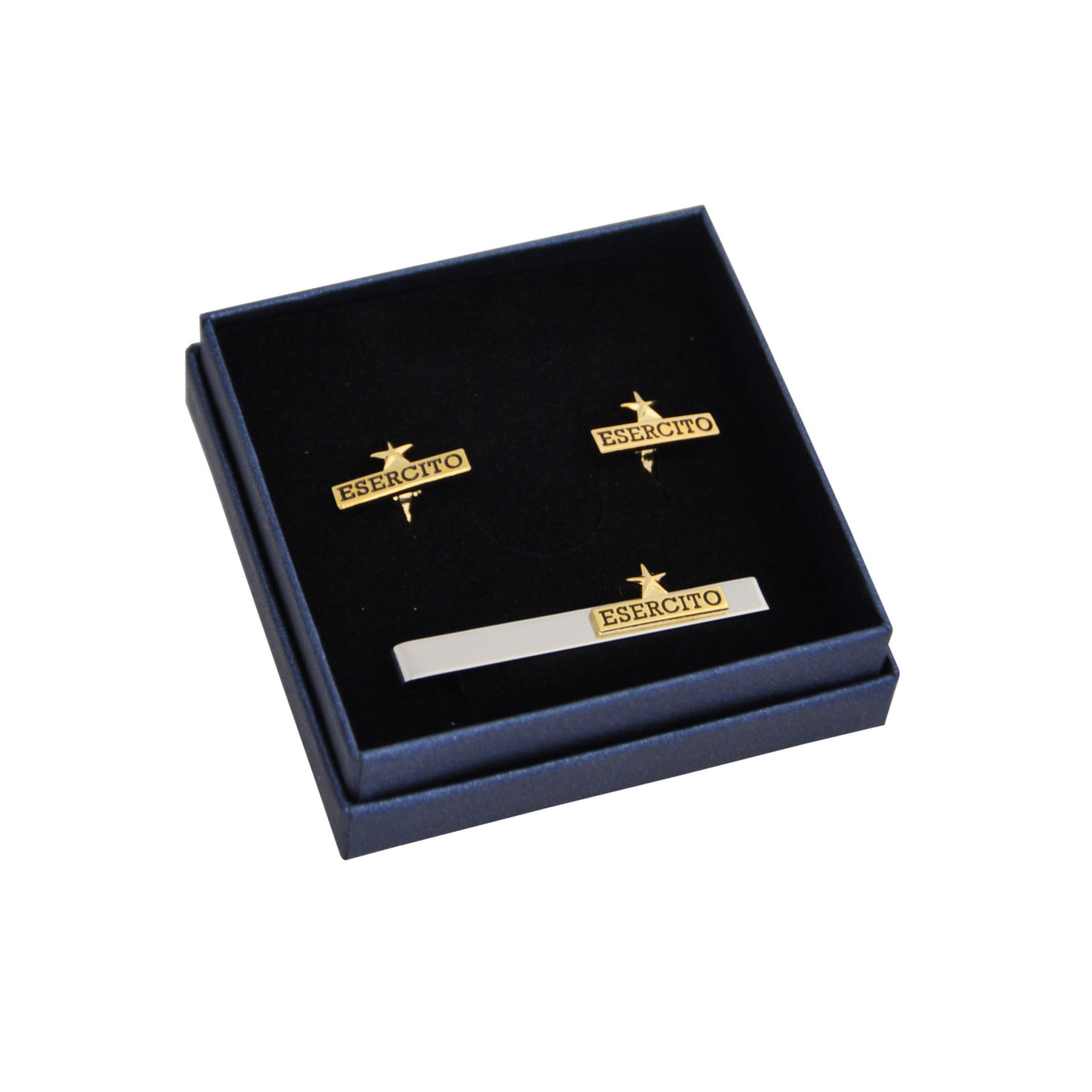 SET GEMELLI E FERMACRAVATTA LOGO EI