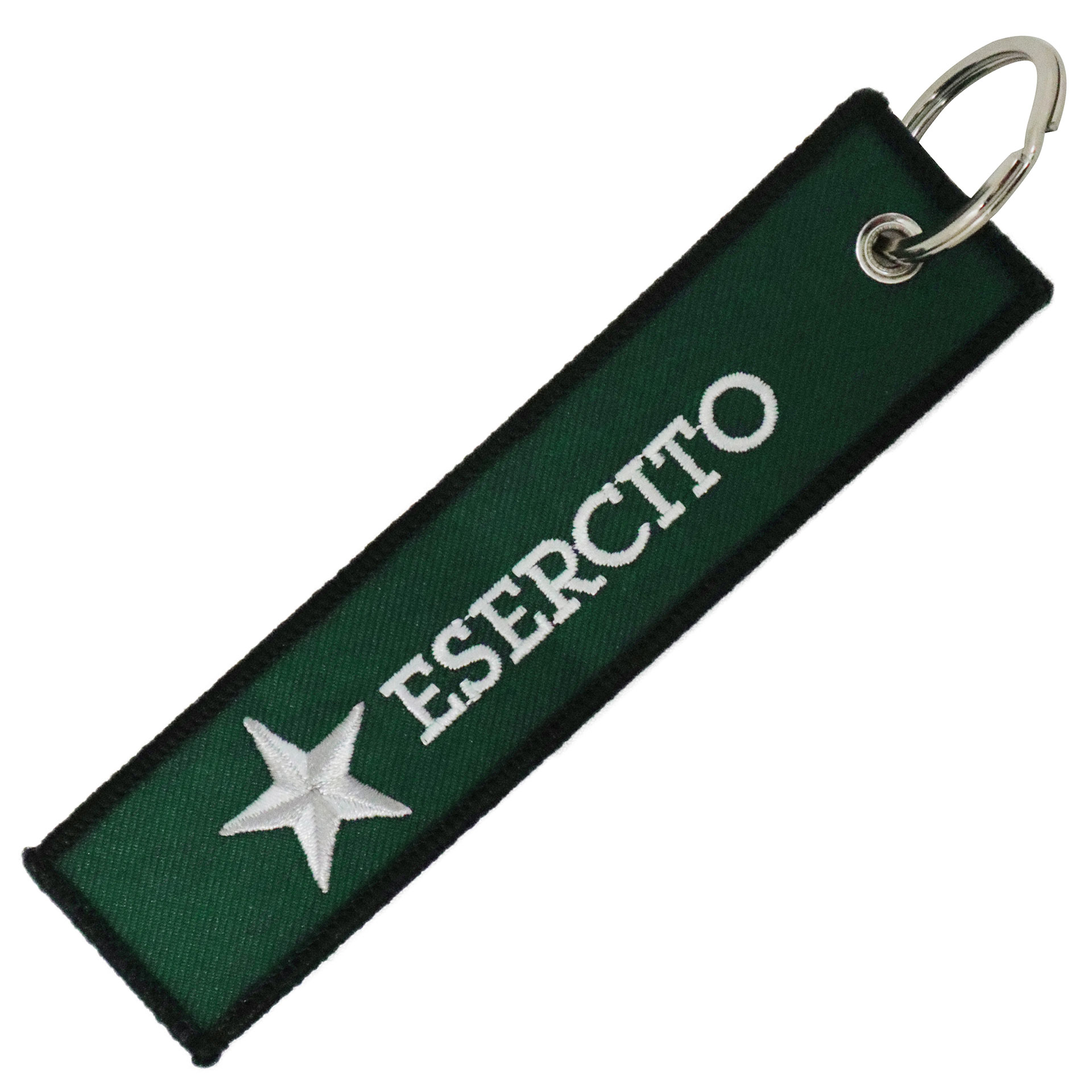 PORTACHIAVI IN STOFFA RICAMATO LOGO EI