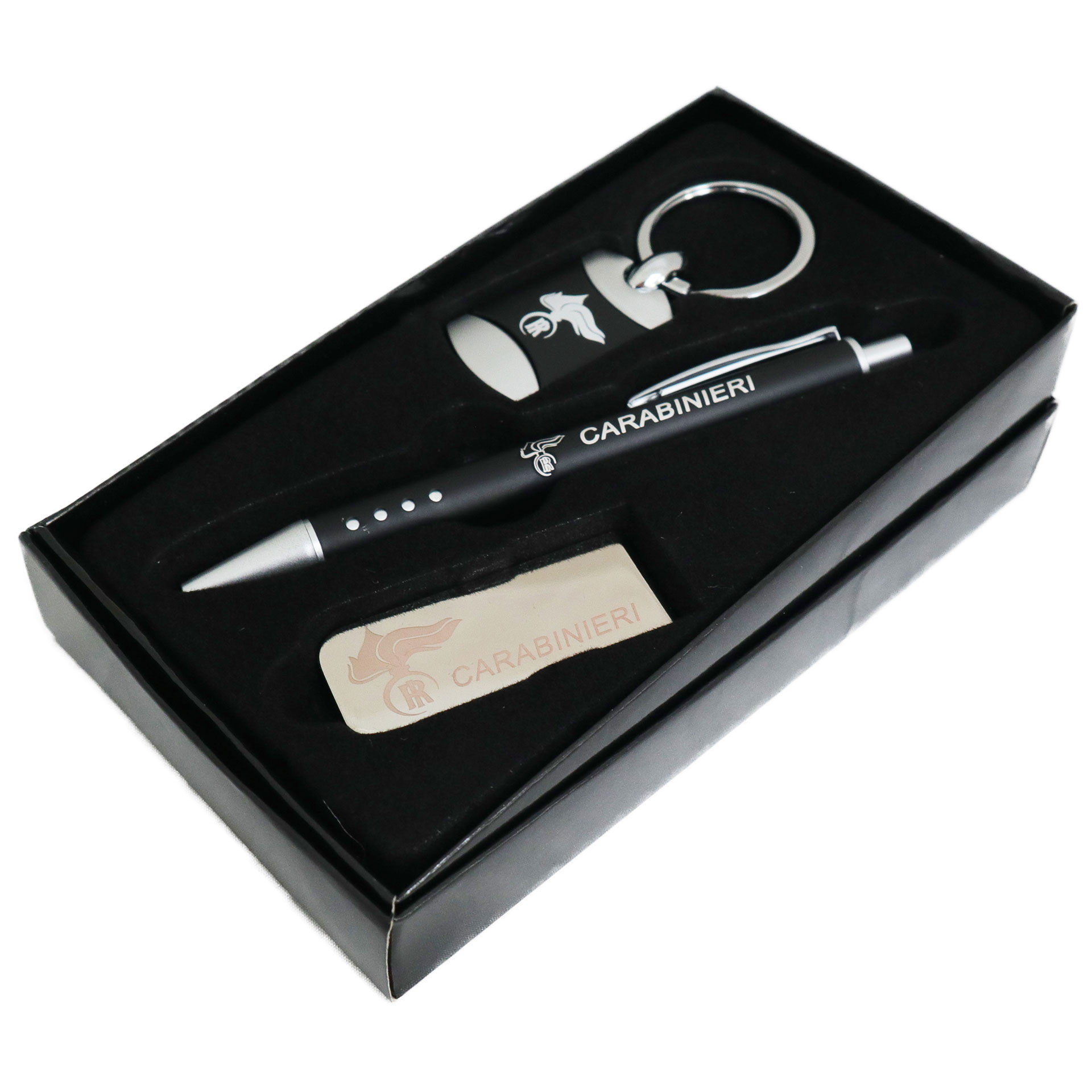 SET PENNA PORTACHIAVI E FERMASOLDI CARABINIERI IN ASTUCCIO