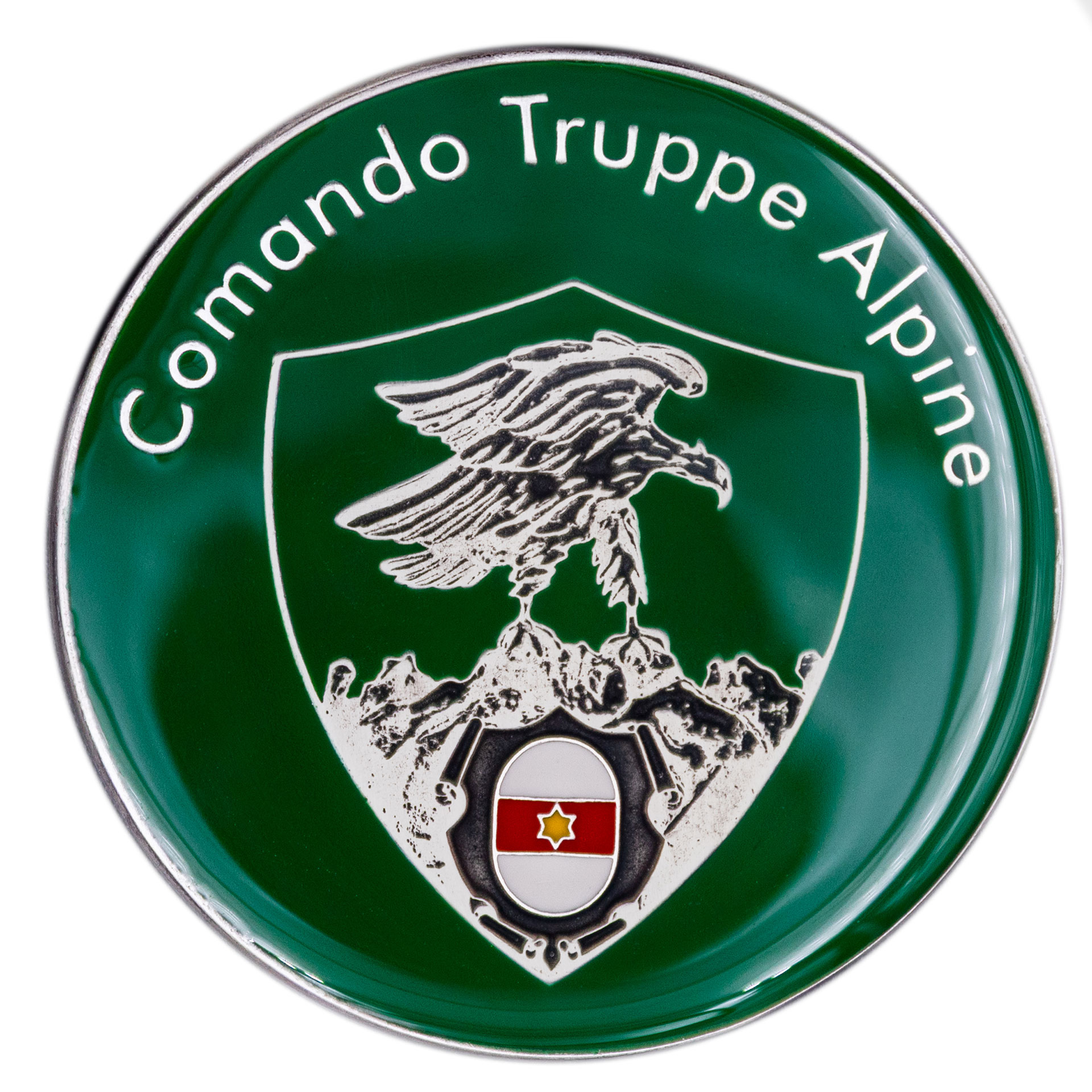 FERMACARTE IN METALLO SMALTATO COMANDO TRUPPE ALPINE E.I.